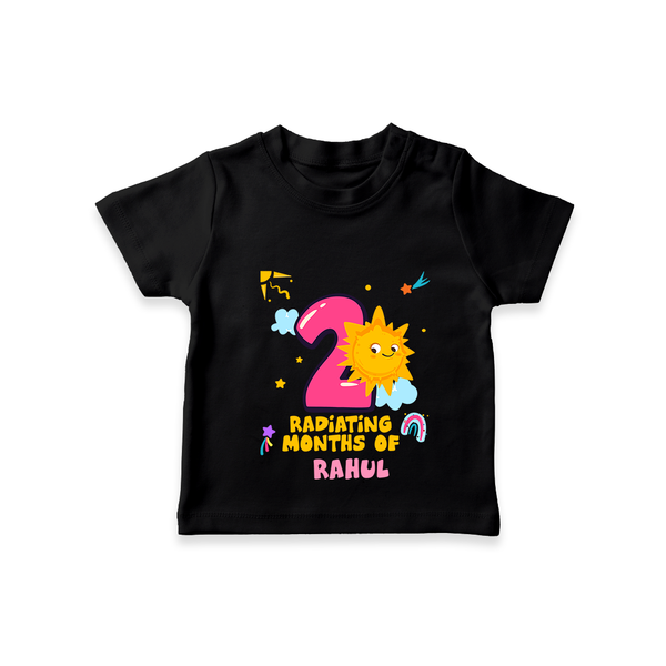 Celebrate The 2nd Month Birthday with Personalized T-Shirt - BLACK - 0 - 5 Months Old (Chest 17")