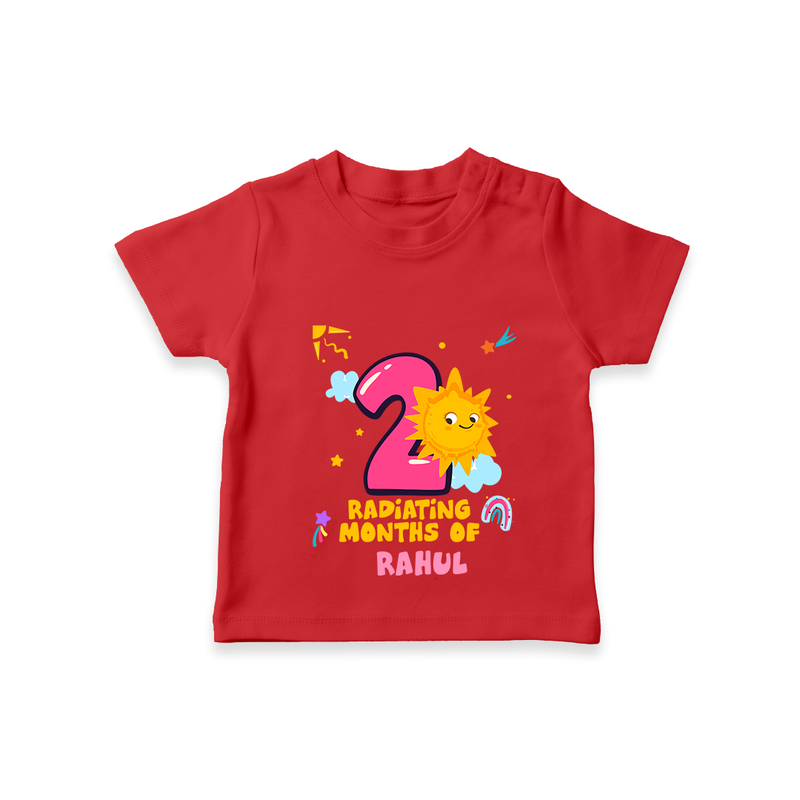 Celebrate The 2nd Month Birthday with Personalized T-Shirt - RED - 0 - 5 Months Old (Chest 17")