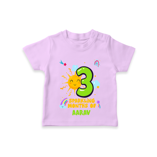 Celebrate The 3rd Month Birthday with Personalized T-Shirt - LILAC - 0 - 5 Months Old (Chest 17")