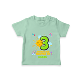 Celebrate The 3rd Month Birthday with Personalized T-Shirt - MINT GREEN - 0 - 5 Months Old (Chest 17")