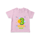 Celebrate The 3rd Month Birthday with Personalized T-Shirt - PINK - 0 - 5 Months Old (Chest 17")