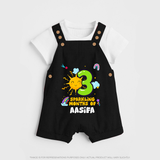 3rd Month Baby Outfit | Personalized Dungaree Set for Newborn | Milestone Gift Idea - BLACK - 0 - 5 Months Old (Chest 18")