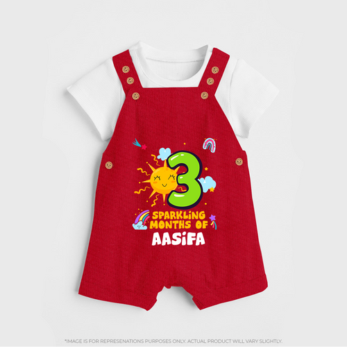 3rd Month Baby Outfit | Personalized Dungaree Set for Newborn | Milestone Gift Idea