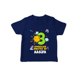 3rd Month Baby Outfit | Personalized T-Shirt for Newborn | Milestone Gift Idea - NAVY BLUE - 0-5 Months Old (Chest 17")