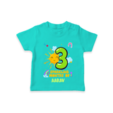 Celebrate The 3rd Month Birthday with Personalized T-Shirt - TEAL - 0 - 5 Months Old (Chest 17")