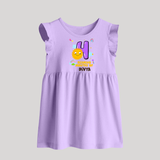 4th Month Baby Outfit | Personalized Baby Frock for Newborn | Milestone Gift Idea - LILAC - 0 - 3 Months Old (Chest 17")
