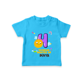 4th Month Baby Outfit | Personalized T-Shirt for Newborn | Milestone Gift Idea - SKY BLUE - 0-5 Months Old (Chest 17")