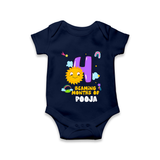 4th Month Baby Outfit | Personalized Romper/Onesie for Newborn | Milestone Gift Idea - NAVY BLUE - New Born (Chest 14")