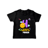 4th Month Baby Outfit | Personalized T-Shirt for Newborn | Milestone Gift Idea - BLACK - 0-5 Months Old (Chest 17")
