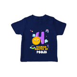 4th Month Baby Outfit | Personalized T-Shirt for Newborn | Milestone Gift Idea - NAVY BLUE - 0-5 Months Old (Chest 17")