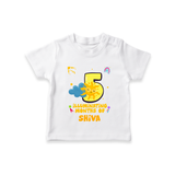 5th Month Baby Outfit | Personalized T-Shirt for Newborn | Milestone Gift Idea - WHITE - 0-5 Months Old (Chest 17")