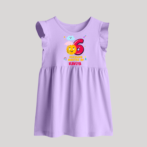 6th Month Baby Outfit | Personalized Baby Frock for Newborn | Milestone Gift Idea