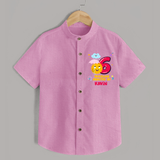 6th Month Baby Outfit | Personalized Shirt for Newborn | Milestone Gift Idea - BABY PINK - 0 - 6 Months Old (Chest 23")