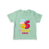 6th Month Baby Outfit | Personalized T-Shirt for Newborn | Milestone Gift Idea - MINT GREEN - 0-5 Months Old (Chest 17")