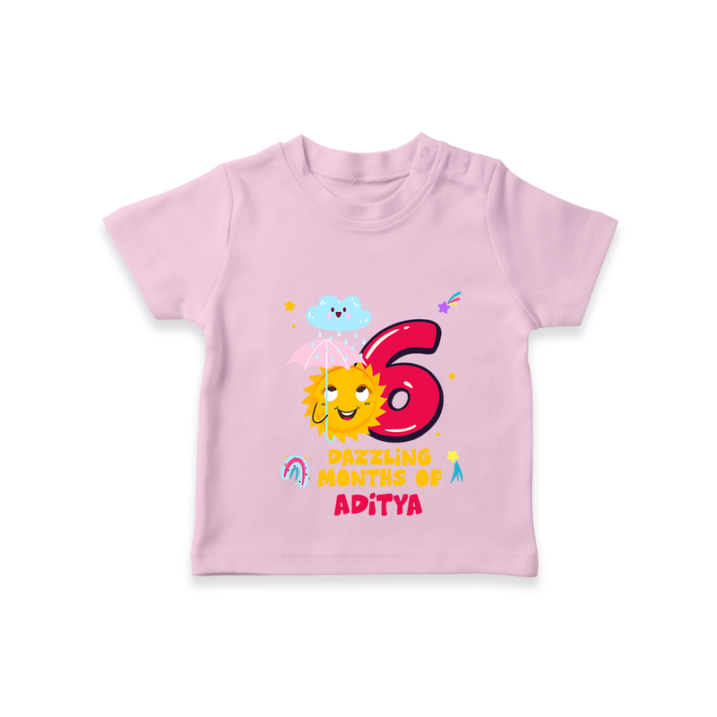 Celebrate The 6th Month Birthday with Personalized T-Shirt - PINK - 0 - 5 Months Old (Chest 17")