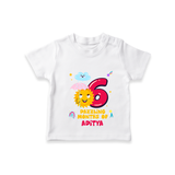 Celebrate The 6th Month Birthday with Personalized T-Shirt - WHITE - 0 - 5 Months Old (Chest 17")