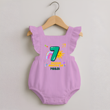 7th Month Baby Outfit | Personalized Romper Frock for Newborn | Milestone Gift Idea - BABY PINK - 0 - 3 Months Old (Chest 19")