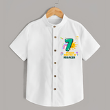 7th Month Baby Outfit | Personalized Shirt for Newborn | Milestone Gift Idea - WHITE - 0 - 6 Months Old (Chest 23")