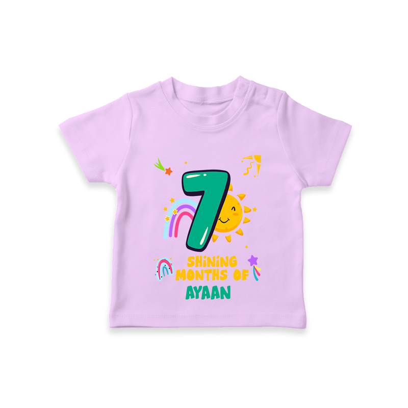 Celebrate The 7th Month Birthday with Personalized T-Shirt - LILAC - 0 - 5 Months Old (Chest 17")