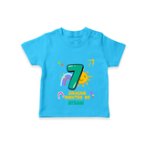 Celebrate The 7th Month Birthday with Personalized T-Shirt - SKY BLUE - 0 - 5 Months Old (Chest 17")