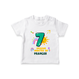 7th Month Baby Outfit | Personalized T-Shirt for Newborn | Milestone Gift Idea - WHITE - 0-5 Months Old (Chest 17")