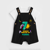 7th Month Baby Outfit | Personalized Dungaree Set for Newborn | Milestone Gift Idea - BLACK - 0 - 5 Months Old (Chest 18")