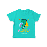 Celebrate The 7th Month Birthday with Personalized T-Shirt - TEAL - 0 - 5 Months Old (Chest 17")