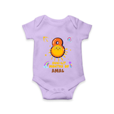 8th Month Baby Outfit | Personalized Romper/Onesie for Newborn | Milestone Gift Idea - LILAC - New Born (Chest 14")
