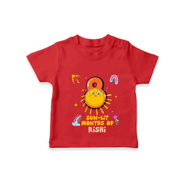 Celebrate The 8th Month Birthday with Personalized T-Shirt - RED - 0 - 5 Months Old (Chest 17")