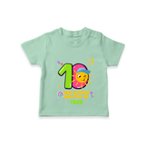 Celebrate The 10th Month Birthday with Personalized T-Shirt - MINT GREEN - 0 - 5 Months Old (Chest 17")
