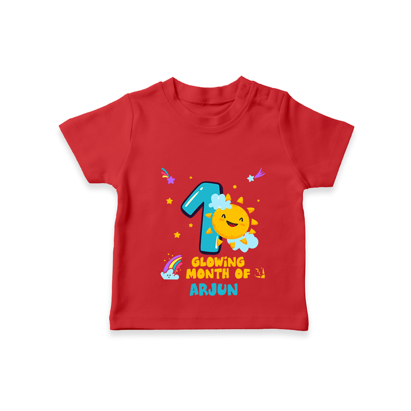 Celebrate The 10th Month Birthday with Personalized T-Shirt - RED - 0 - 5 Months Old (Chest 17")
