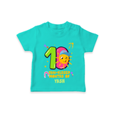 Celebrate The 10th Month Birthday with Personalized T-Shirt - TEAL - 0 - 5 Months Old (Chest 17")