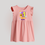 11th Month Baby Outfit | Personalized Baby Frock for Newborn | Milestone Gift Idea - BABY PINK - 0 - 3 Months Old (Chest 17")