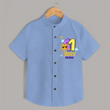 11th Month Baby Outfit | Personalized Shirt for Newborn | Milestone Gift Idea - SKY BLUE - 0 - 6 Months Old (Chest 23")