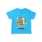 11th Month Baby Outfit | Personalized T-Shirt for Newborn | Milestone Gift Idea - SKY BLUE - 0-5 Months Old (Chest 17")