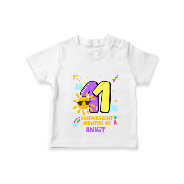 Celebrate The 11th Month Birthday with Personalized T-Shirt - WHITE - 0 - 5 Months Old (Chest 17")