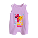 1st Year Baby Outfit | Personalized Romper Suit/ Sleeveless Romper for Newborn | Milestone Gift Idea - LILAC - 0 - 5 Months Old (Chest 18")