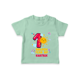 Celebrate The 1st Year Birthday with Personalized T-Shirt - MINT GREEN - 0 - 5 Months Old (Chest 17")