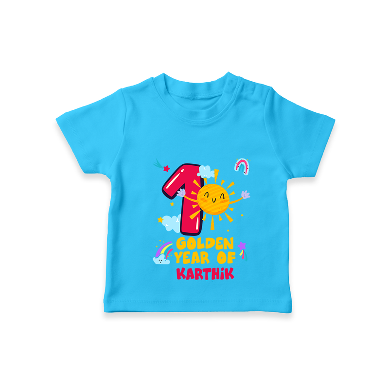Celebrate The 1st Year Birthday with Personalized T-Shirt - SKY BLUE - 0 - 5 Months Old (Chest 17")