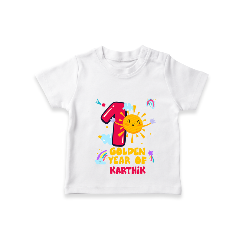 Celebrate The 1st Year Birthday with Personalized T-Shirt - WHITE - 0 - 5 Months Old (Chest 17")