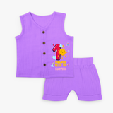 Celebrate The 1st Year Birthday with Personalized Jabla set - PURPLE - 0 - 3 Months Old (Chest 9.8")