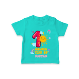 Celebrate The 1st Year Birthday with Personalized T-Shirt - TEAL - 0 - 5 Months Old (Chest 17")