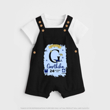 Personalized Birthday Stat Dungaree Set | Custom Baby Dungaree Set with Birth Date, Time, and Weight - BLACK - 0 - 5 Months Old (Chest 18")