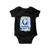 Personalized Birthday Stat Romper | Custom Baby Romper with Birth Date, Time, and Weight - BLACK - New Born (Chest 14")