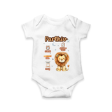 Birthday Stats Romper | Custom Baby Romper with Name, Time,Birth Date, and Weight - WHITE - New Born (Chest 14")