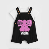 My First Birthday Stats Dungaree Set | Custom Dungaree Set with Birth Details - BLACK - 0 - 5 Months Old (Chest 18")