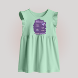 Birthday Stats Baby Baby Frock | Personalized Baby Frock with Baby's Special Info - MINT GREEN - 0 - 3 Months Old (Chest 17")
