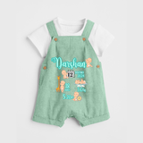 Baby Birthday Stat Keepsake Dungaree Set | Personalized Baby Dungaree Set with Birth Info - MINT GREEN - 0 - 5 Months Old (Chest 18")