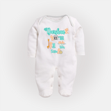 Baby Birthday Stat Keepsake Sleep Suit/Full sleeve body suit | Personalized Baby Sleep Suit/Full sleeve body suit with Birth Info - WHITE - New Born (Chest 7.5")