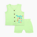 Baby Birthday Stat Keepsake Jabla Set | Personalized Baby Jabla Set with Birth Info - PASTEL GREEN - 0 - 3 Months Old (Chest 9.8")